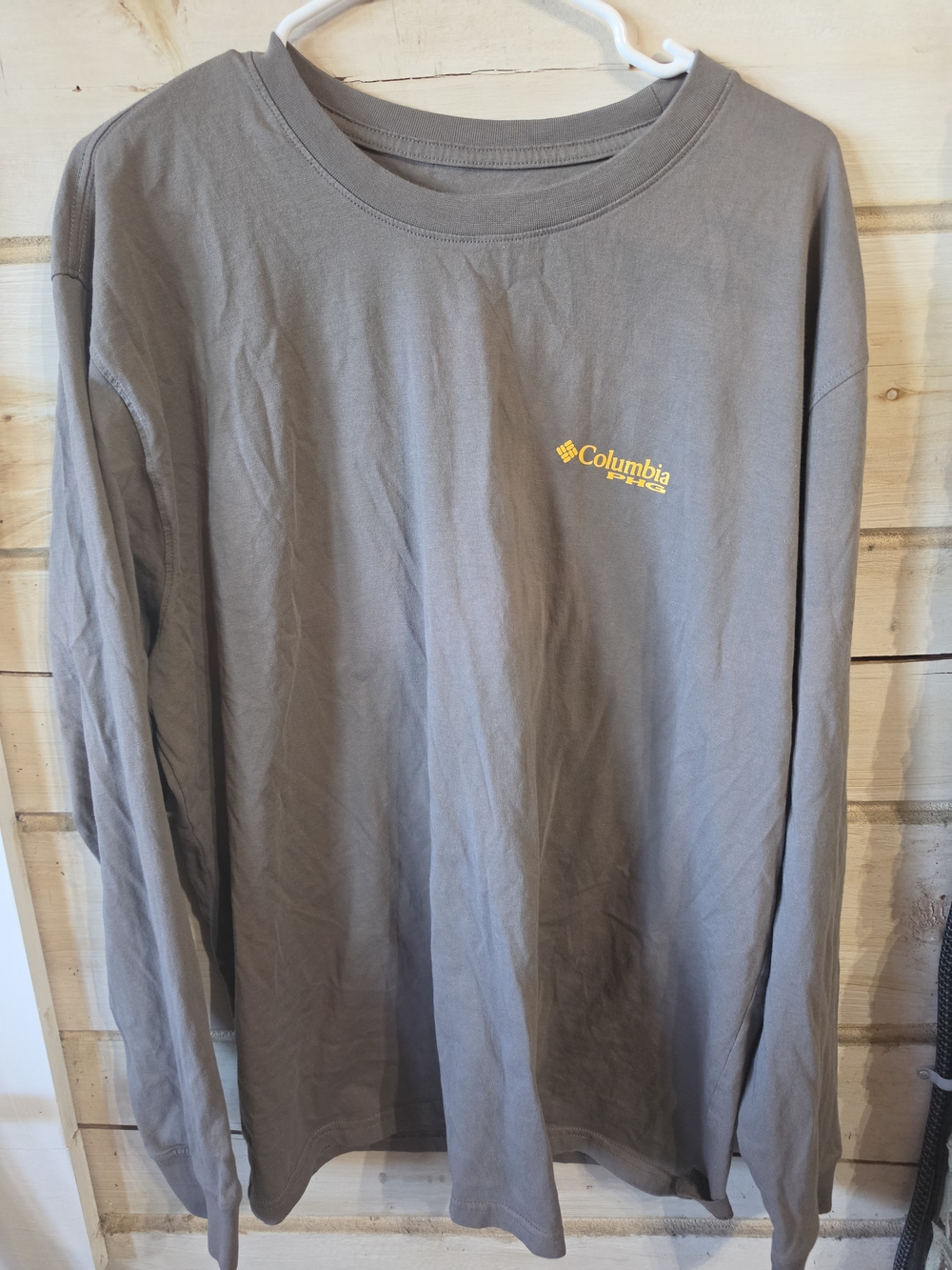 Columbia Men’s Long-Sleeve Logo Tee — Gray